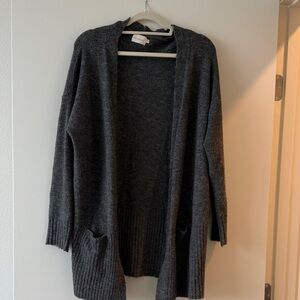 Dreamers Charcoal Open-Front Cardigan